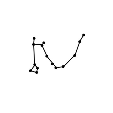 Draco constellation star astrology organic line hand drawn black and white