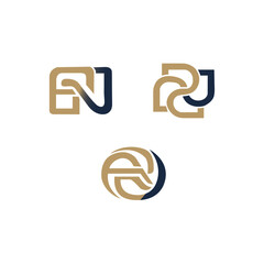 Fototapeta premium Abstract geometric minimalist letter logo icons set for branding