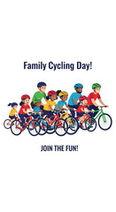 Obraz premium Happy Family Cycling Adventure Fun Day Outdoors Together