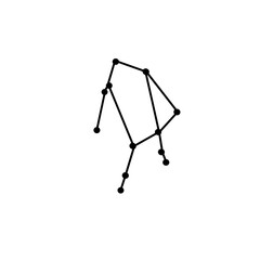 Ophiuchus constellation star astrology organic line hand drawn black and white © khulisara