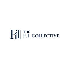 Fototapeta premium Minimalist typography logo for The F.I. Collective brand.