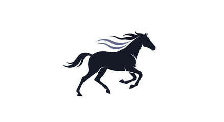 Obraz premium Running Horse Silhouette with Flowing Mane.