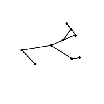 Monocerus constellation star astrology organic line hand drawn black and white
