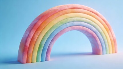 Obraz premium Colorful Marshmallow Rainbow on Blue Background