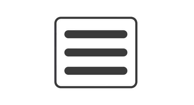 Menu icon with three horizontal lines.