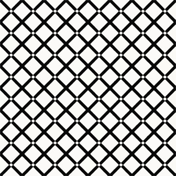 Black and White Diamond Grid Pattern, Geometric Lattice Background, Minimal Monochrome Seamless Texture, Abstract Diagonal Line Pattern