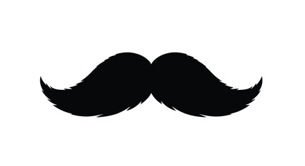 A striking black mustache design against a white background silhouette © MD