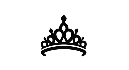 Elegant black tiara design isolated on a white background silhouette © MD