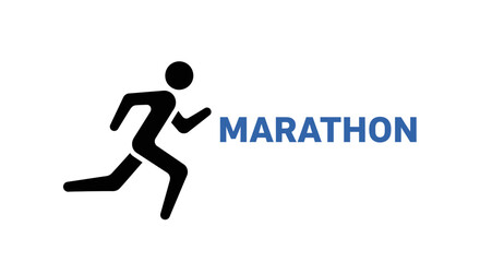 Fototapeta premium Marathon Runner Silhouette: A Dynamic Representation of Athletic Endurance and Competition