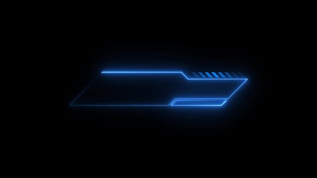 Futuristic Neon Geometric Shapes Abstract Background Glowing Lines Motion Graphics Dark Black Screen Technology Data Flow Digital Interface