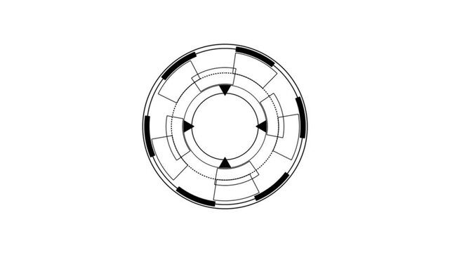 circle with endless or infinite loop motion spinning around. futuristic concept. Format quick time alpha 4k animation video