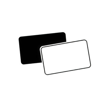 Two contrasting cards placed side by side with one filled in black and one outlined in gray