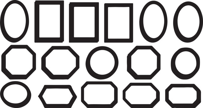 Geometric shapes with various symmetries and empty interiors