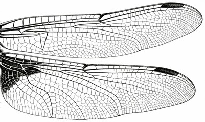 Dragonfly Wings Illustration Showing Venation Structure