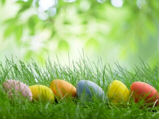 Fototapeta premium Cute bunny made of easter eggs. Happy Easter