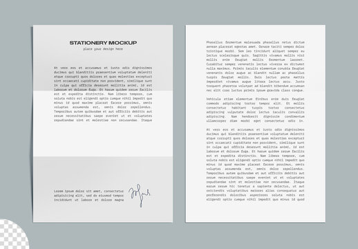 Stationery A4 Paper Sheet Mockup Isolated