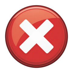 Obraz premium Red circle with white cross symbol for deletion or cancellation