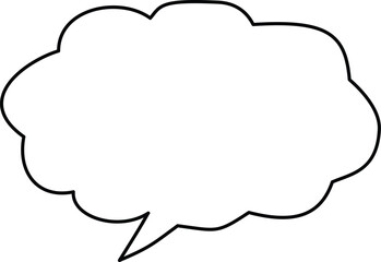 simple speech bubble outline icon for chat message, minimal dialogue balloon line icon for communication, clean speech bubble symbol vector illustration