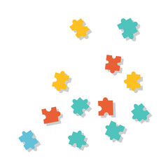 World Autism Awareness Day Background  Colorful Puzzle Pieces Scattered 