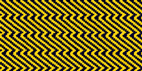 Bold yellow zigzags create a dynamic and repeating pattern on black © Savankar