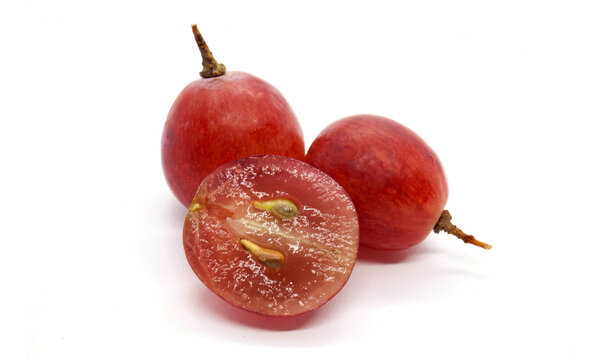 Fresh red grape whithe slised grape