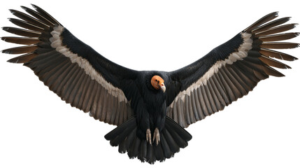 Fototapeta premium California condor wings open, isolated on a white background