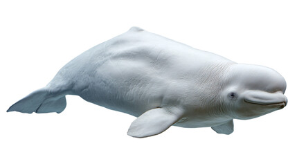 Obraz premium Beluga whale swimming pose, isolated on a white background
