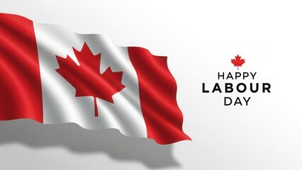 Canadian labour day celebration with flag