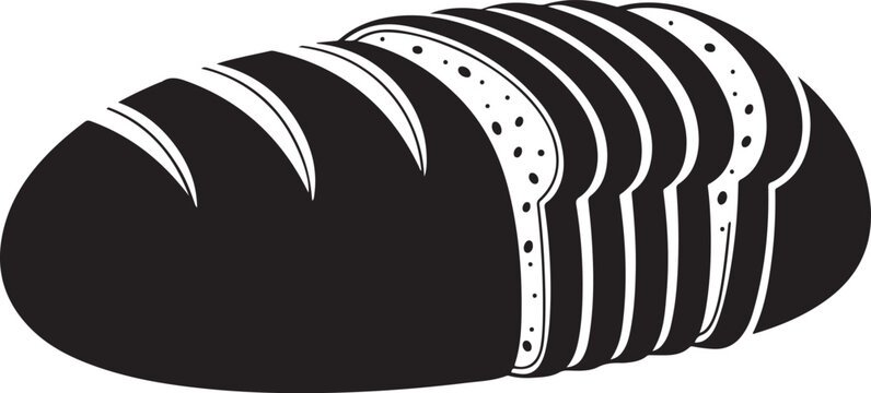 Sliced Baguette Bread Loaf Illustration.