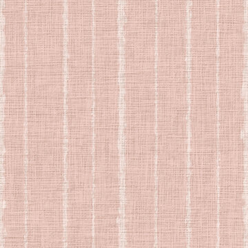 Seamless organic woven light blush pink beige cream linen texture with distressed vertical stripes boho fabric background