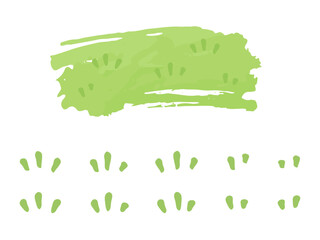 筆で描いたような草と草原のイラスト素材セット © ふわぷか