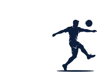 Fototapeta premium Silhouette of a soccer player kicking a ball