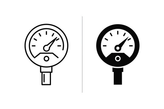 Pressure Gauge Icon - Measurement and Dial Indicator