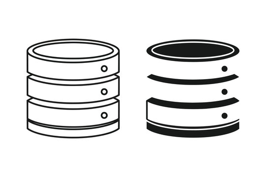 Database Icon Stack, Representing Data Storage, Servers, and Information
