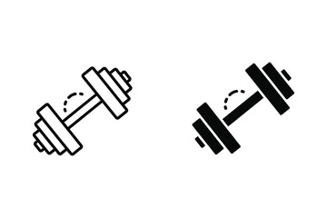 Obraz premium Dumbbell Icons Set: Weightlifting and Fitness Symbol Set