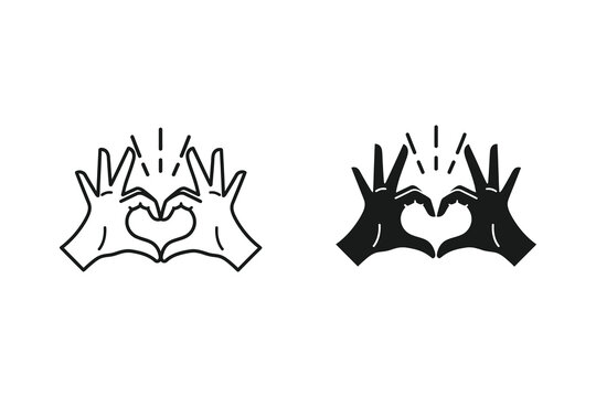 Hands Forming a Heart Shape for Love, Care, and Friendship Icon
