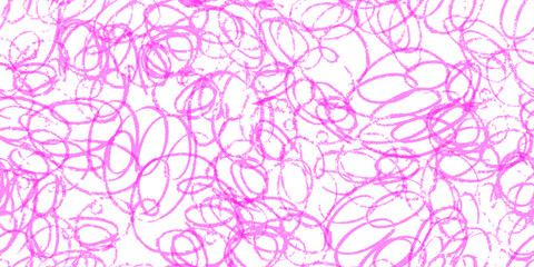 Abstract seamless neon crayon bg with texture. Wax pastel line with texture. Childlike doodle pattern on white paper. Vector illustration with sketch effect.