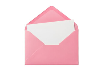 A pink envelope with a white insert