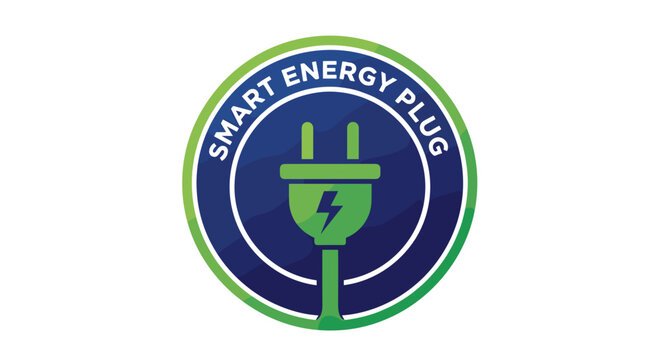 Smart energy plug socket outlet icon.