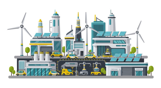 Future Sustainable Smart City: Green Energy, Electric Cars & Automated Production