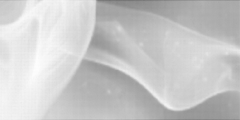 Grunge halftone gradient background. Faded grit noise texture. White and black sand wallpaper. Retro pixelated backdrop. Anime or manga style comic overlay. Vector graphic design textured template © Mansur