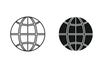 Obraz premium Global Network and World Sphere Icons for Communication and Logistics