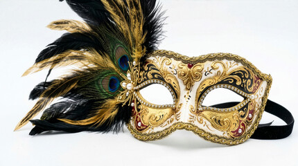 Maska wenecka na białym tle.