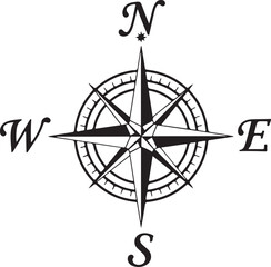 Obraz premium Vector compass icon with directional letters