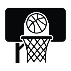 Basketball going through hoop vector illustration © digital_crafting