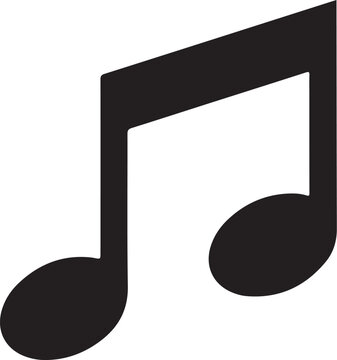Vector music note icon, black