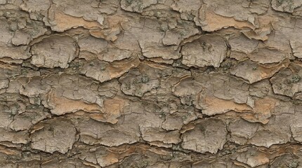 Obraz premium Close-up weathered peeling tree bark texture on rustic trunk surface