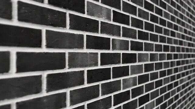 Dark brick wall pattern with white mortar lines background texture