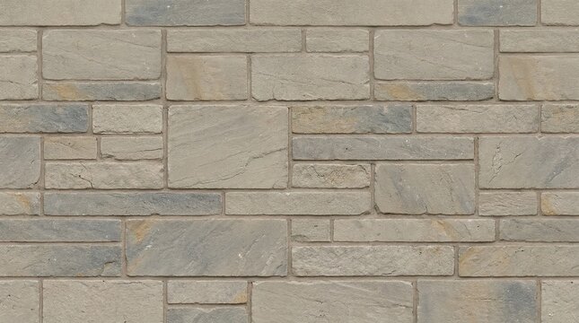 Seamless limestone ashlar wall texture in neutral beige and gray tones