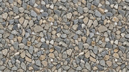 Naklejka premium Seamless crushed gravel surface texture for landscaping and construction use